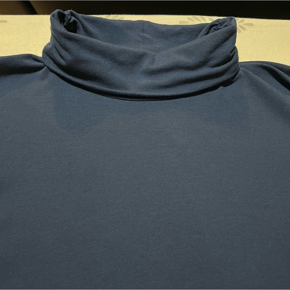 Eileen Fisher Navy Cozy Lagenlook Scrunch Neck Turtleneck Modest Business Sz XL - Picture 6 of 13